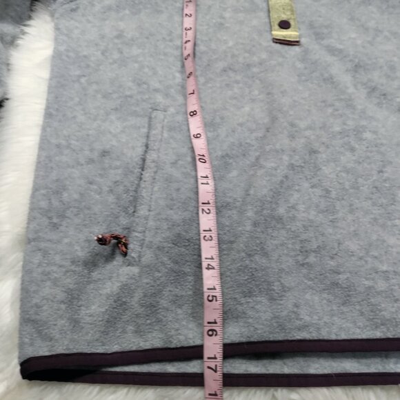 Burton Gray Fleece Pullover Colorful Button Placket Sherpa Jacket Men's Large - Picture 13 of 15